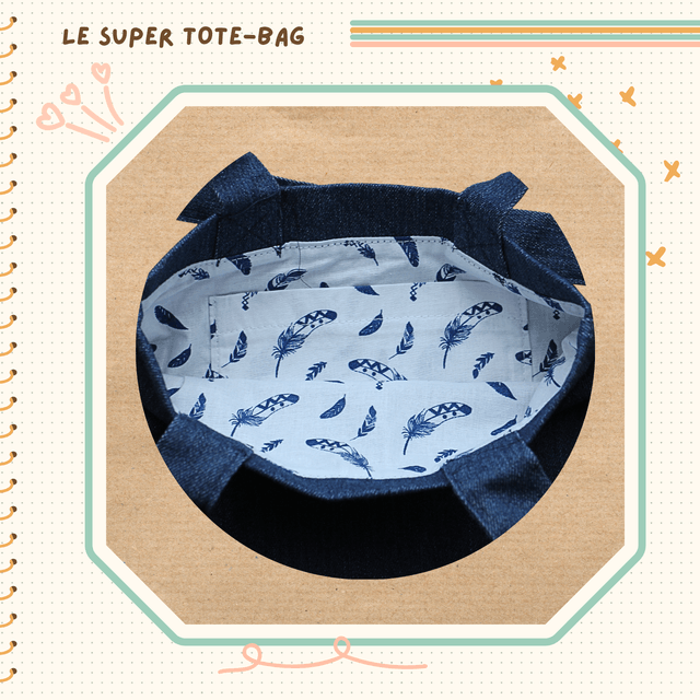 Tote-bag en jeans illustré d'un cupcake momote acidulé !