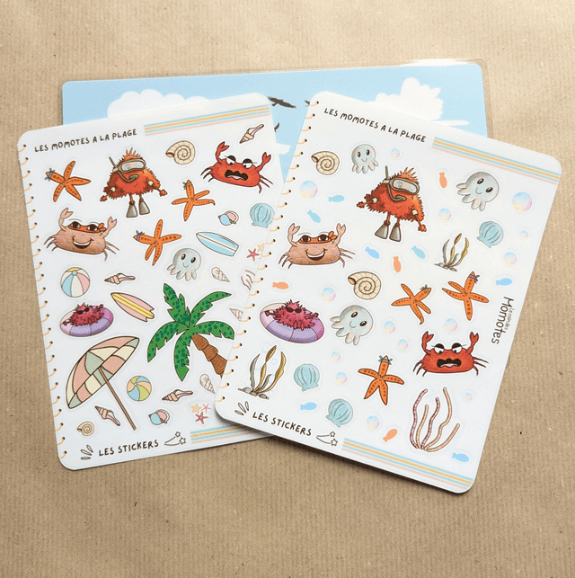 Planches de stickers et le support