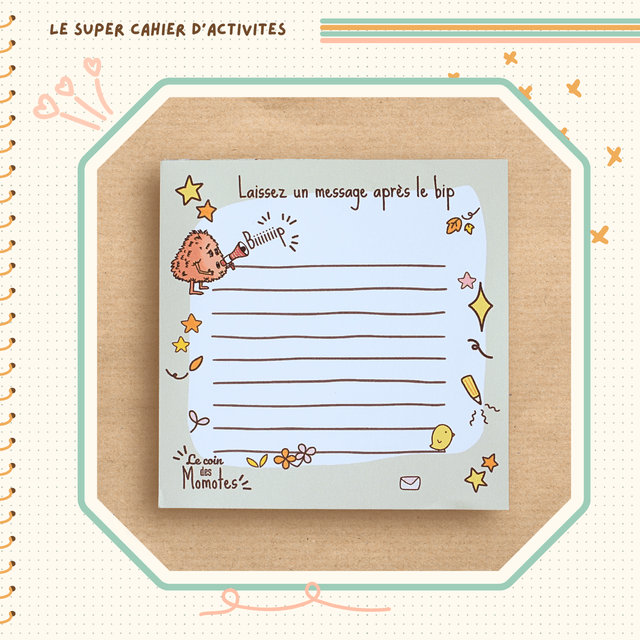 Bloc-notes illustré Message après le biiip