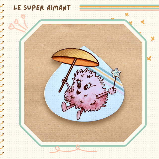 Un super aimant momote volante fond 4 bandes