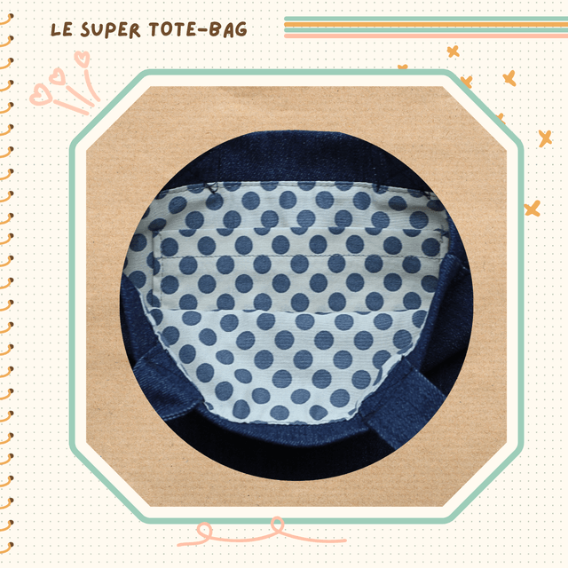 Tote-bag en jeans illustré d'un cupcake momote acidulé !