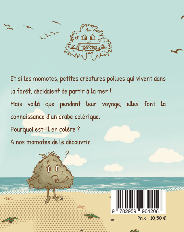 Crabe le rouge et les momotes à la plage