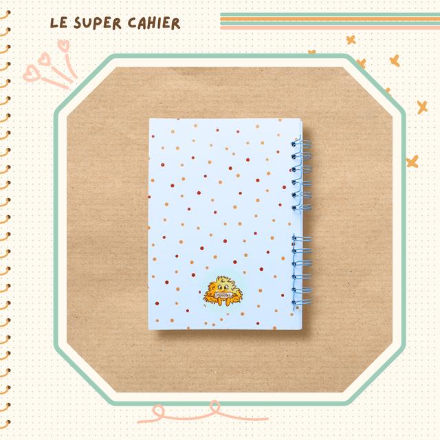 Cahier reliure spirale illustré d'une célèbre bande de Momotes 