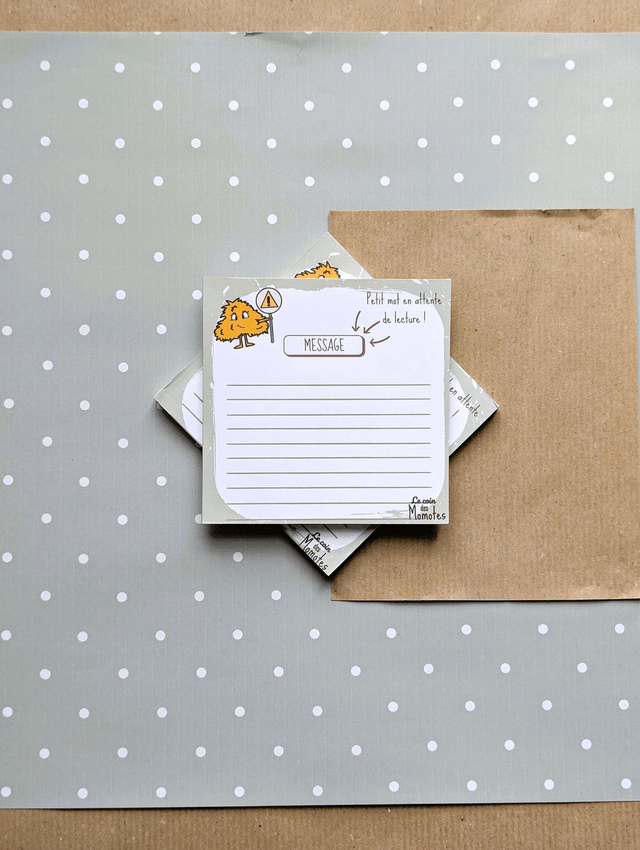 Bloc-notes illustré alerte message