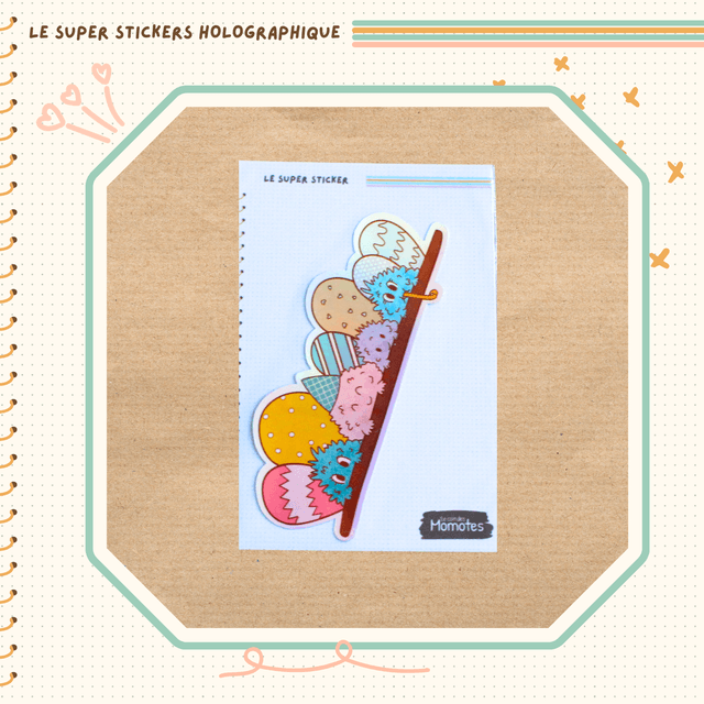 Stickers Holographique Party momotes