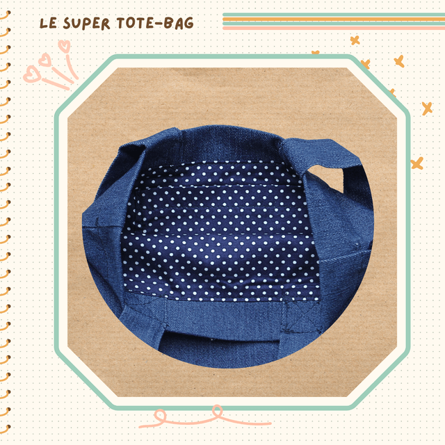 Tote-bag en jeans illustré d'un cupcake momote acidulé !