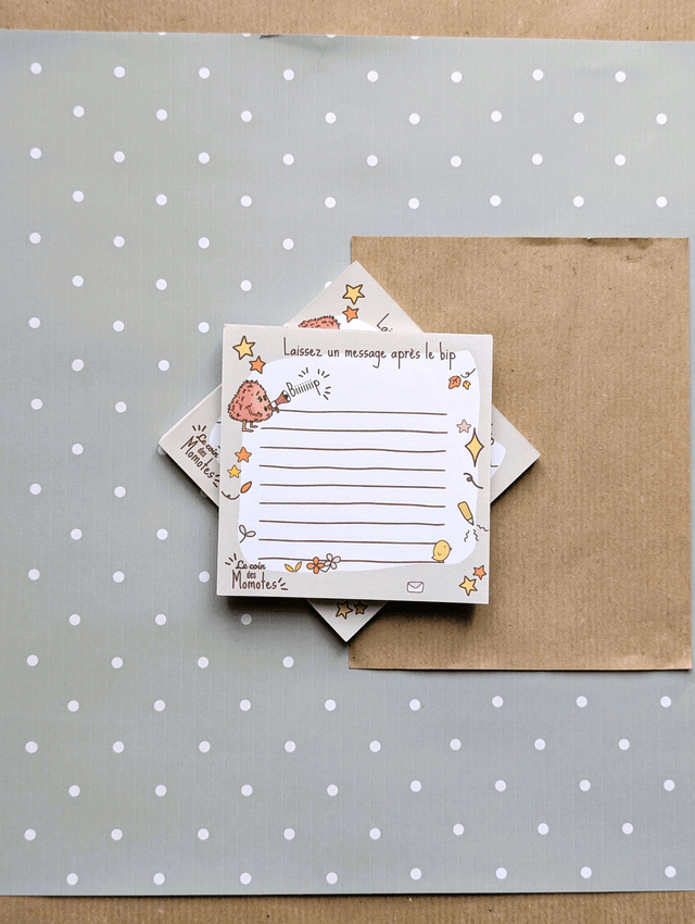 Bloc-notes illustré Message après le biiip