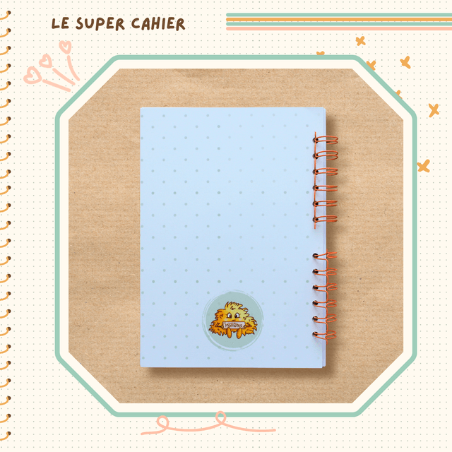 Cahier reliure spirale illustré d'un adorable duo de momotes