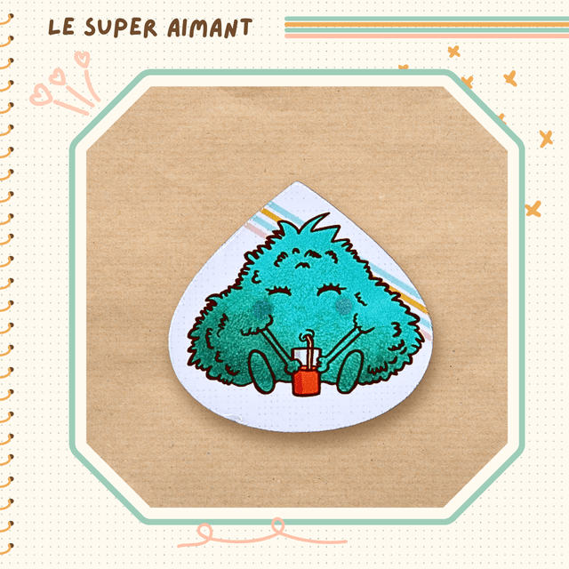 Un super aimant momote cocktail fond quatre bandes