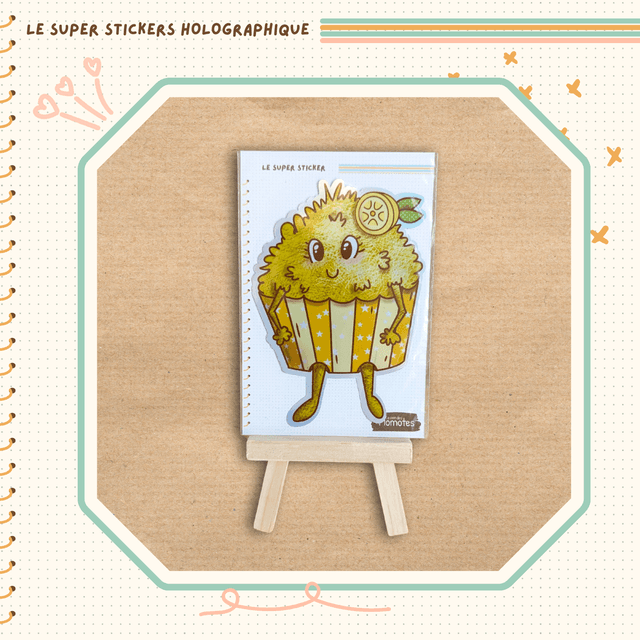 Stickers Holographique Momote cupcake