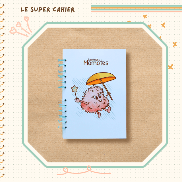 Cahier reliure spirale illustré d&#039;une momote plein de légèreté